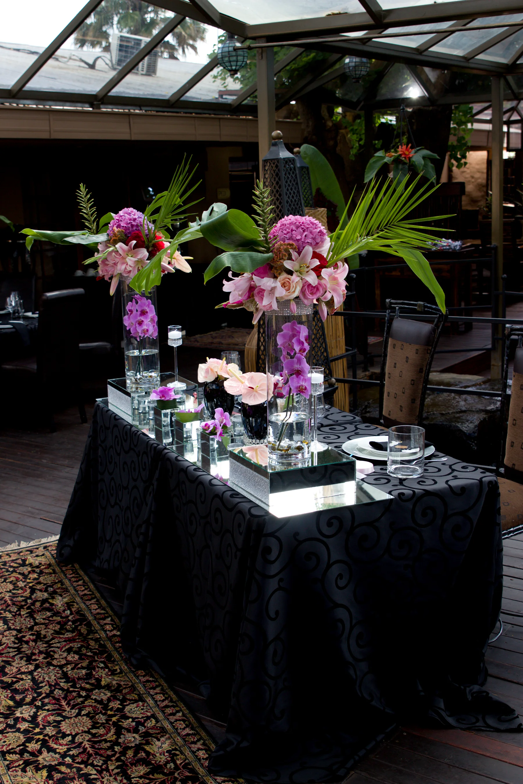 Floral table setting