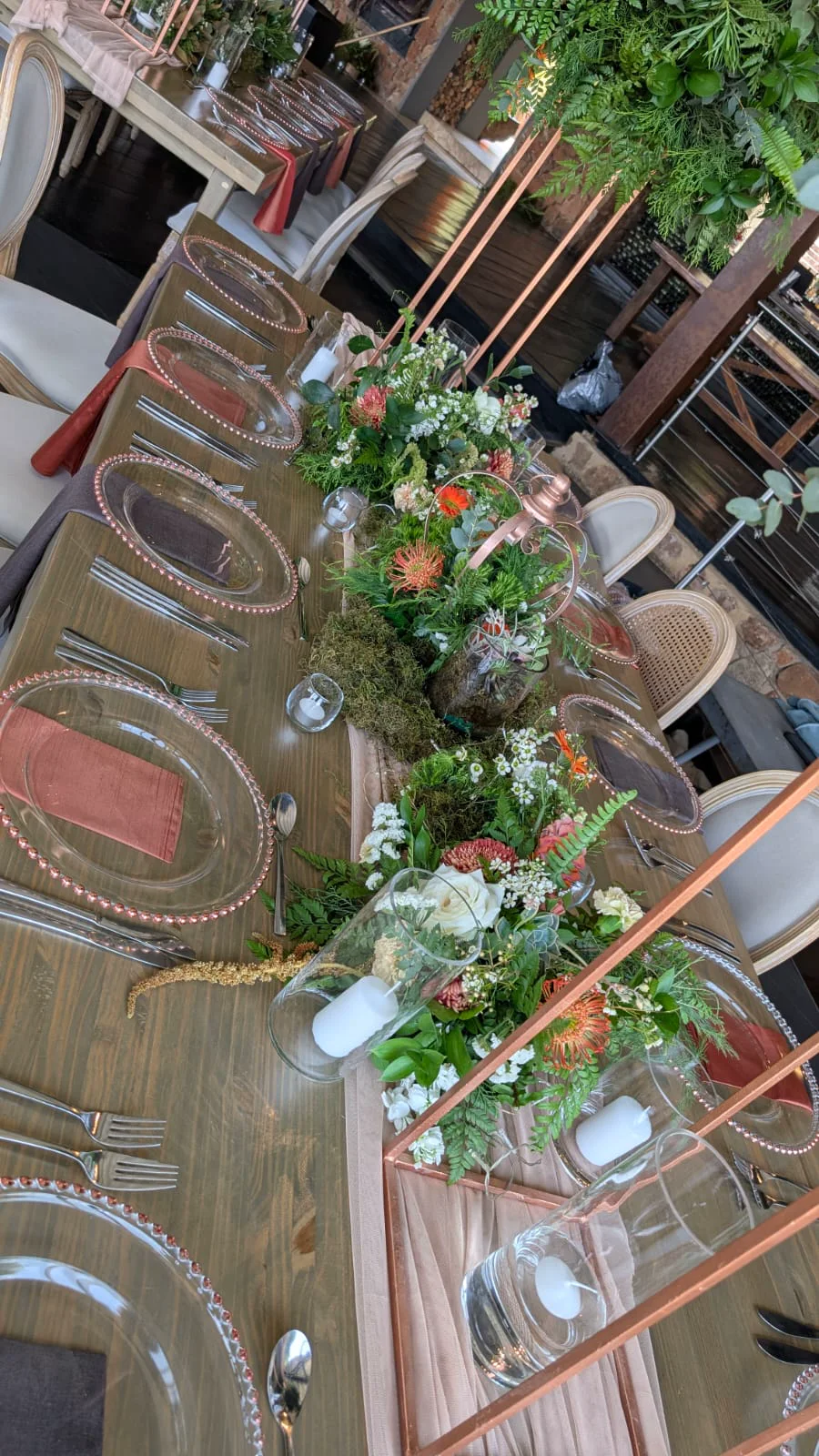 Designer table runners and centre lines